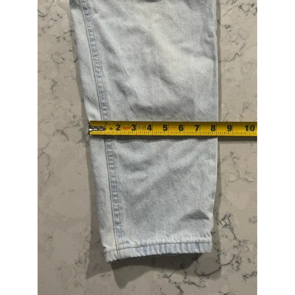 Lee Vintage 90s Mom Jeans Womens 12 Petite Light Wash Tapered Made In USA 27x27